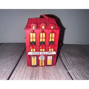 House Of Givenchy Paris 2001 Hanging Christmas Ornament Red Brick Store HTF
